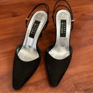Vintage Stuart Weitzman Black Slingback Pointed Toe Heels Size 8